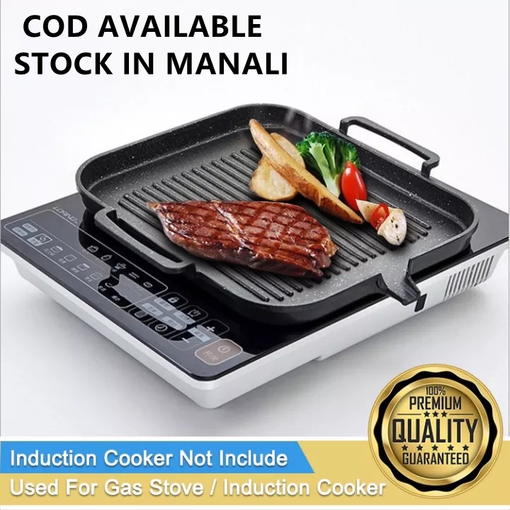 ( Gritzy U ) Korean Griller Pan For Induction & Gas stove] Korean Grill Stove Top Pan Barbecue