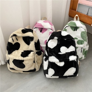【Ready stock】Plush Bag Fashion Bag Students Cute Big Korean Backpack Ins Bag Capacity