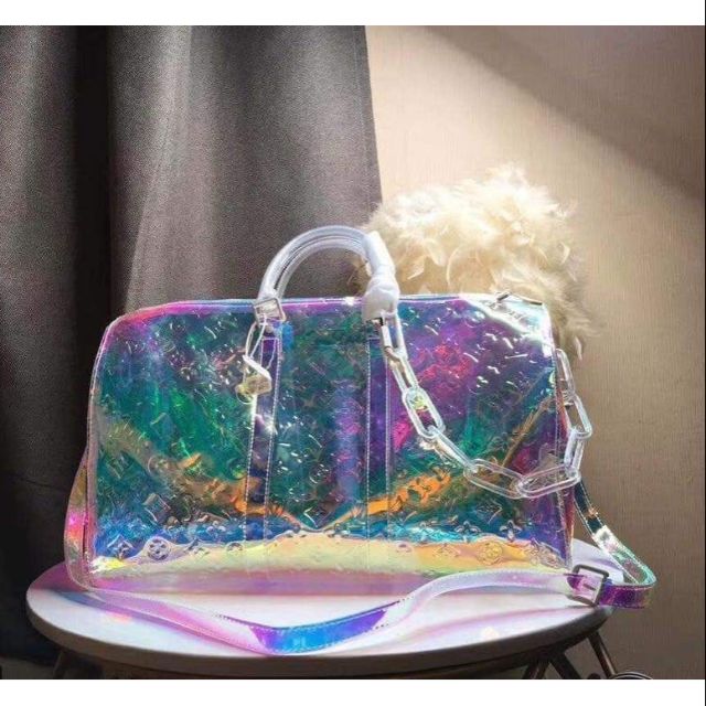 louis vuitton prism keepall monogram bandouliere 50 iridescent