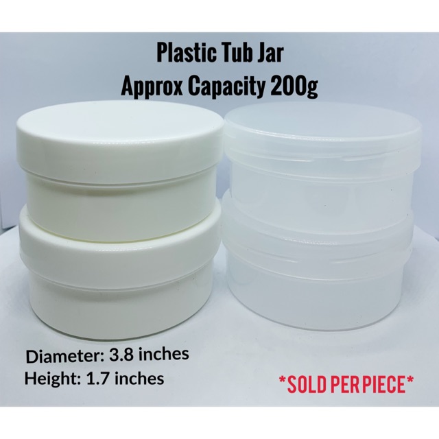 200g Plastic Tub Jar | Shopee Philippines