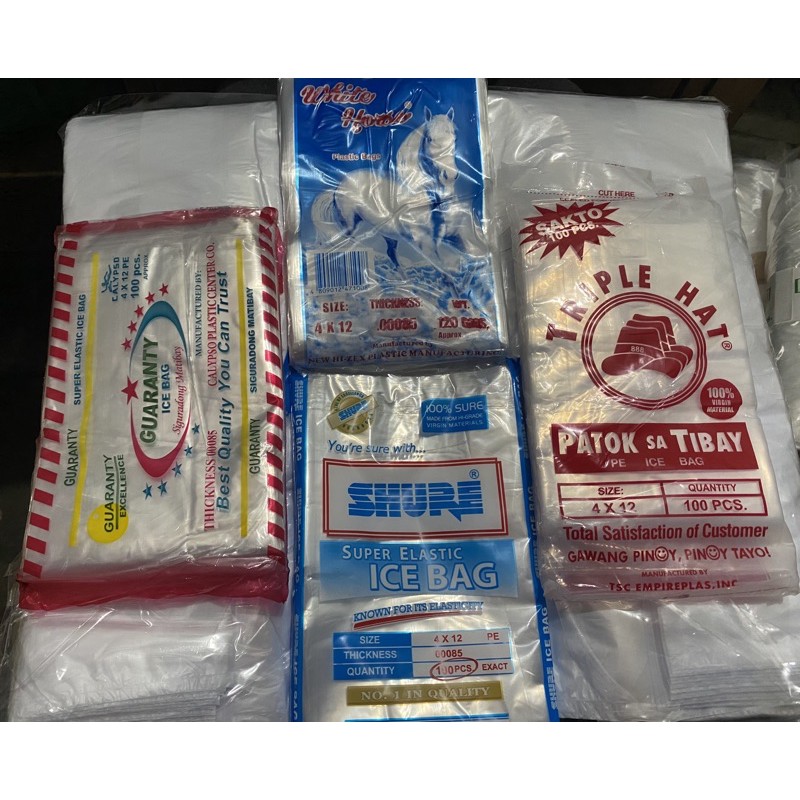 4x12 ice bag (plastic yelo) Shopee Philippines