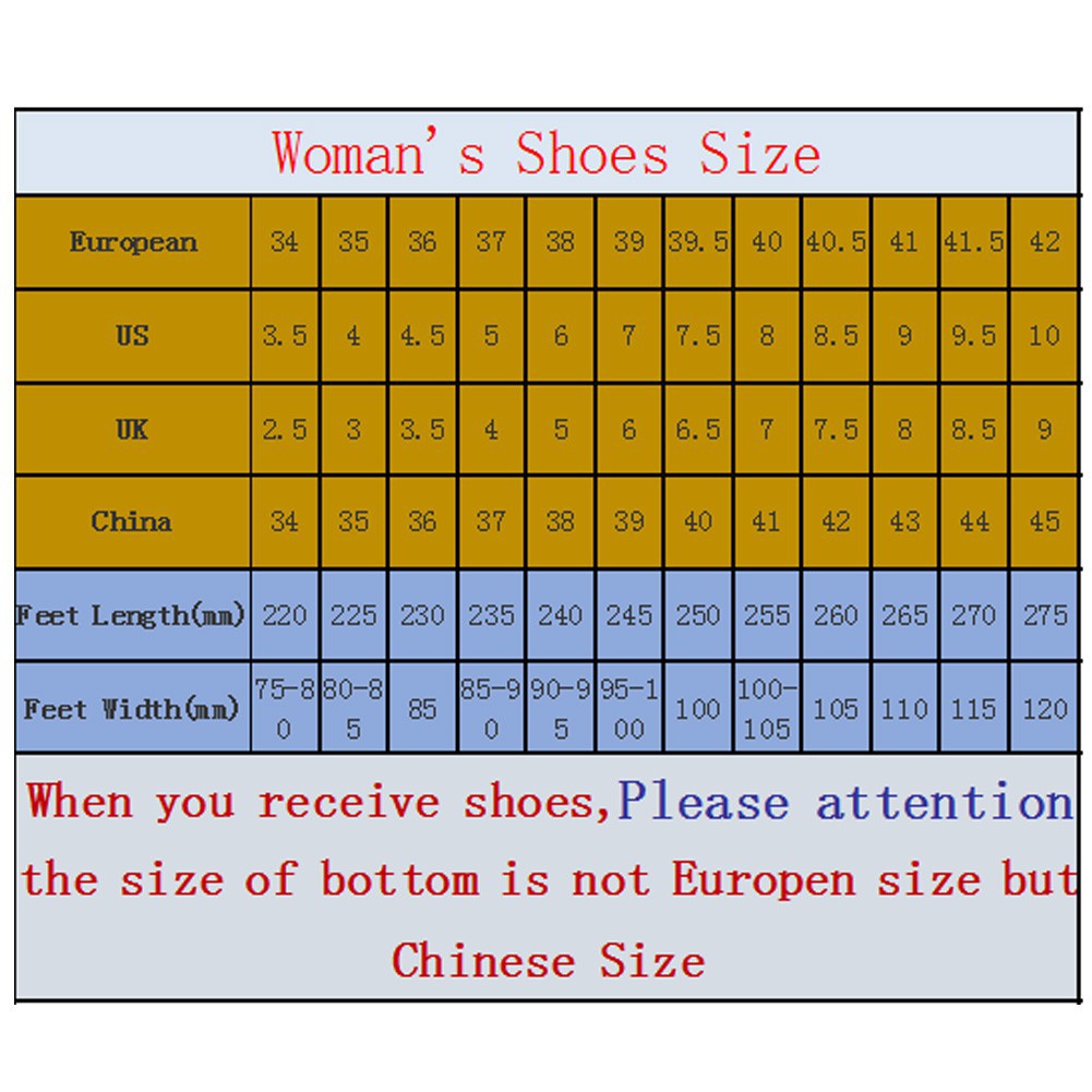 chinese size shoes to eu
