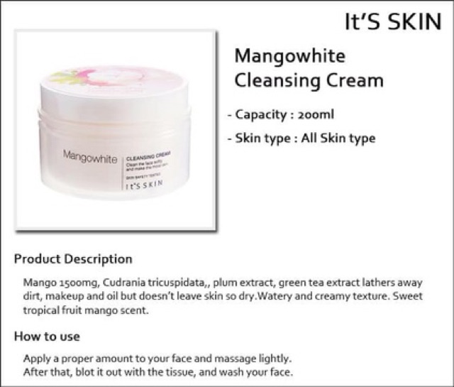 mango white cleansing cream