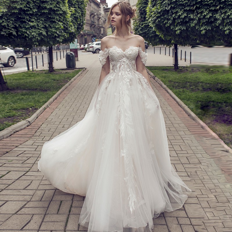 off the shoulder bridal gowns