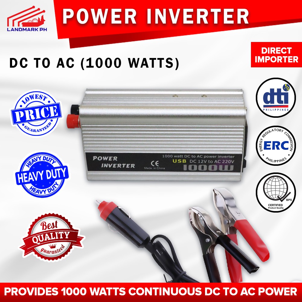 1000W Power Inverter Pilum (DC to AC) Car Volt Converter with Buzzer