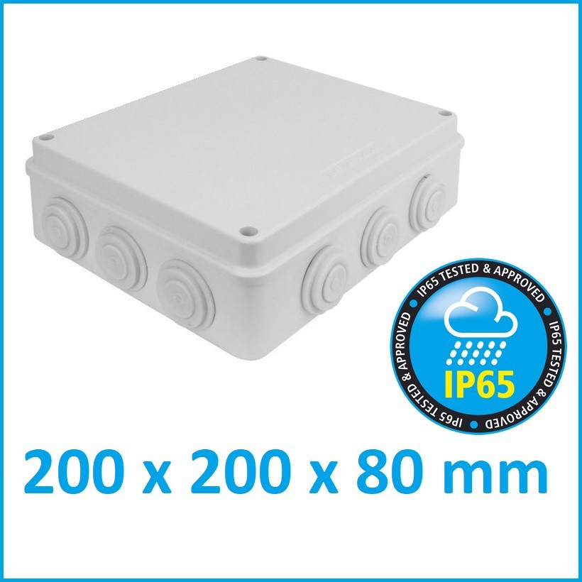 200x200x80mm Junction Box Weatherproof Electrical Enclosure IP65 Waterproof ABS