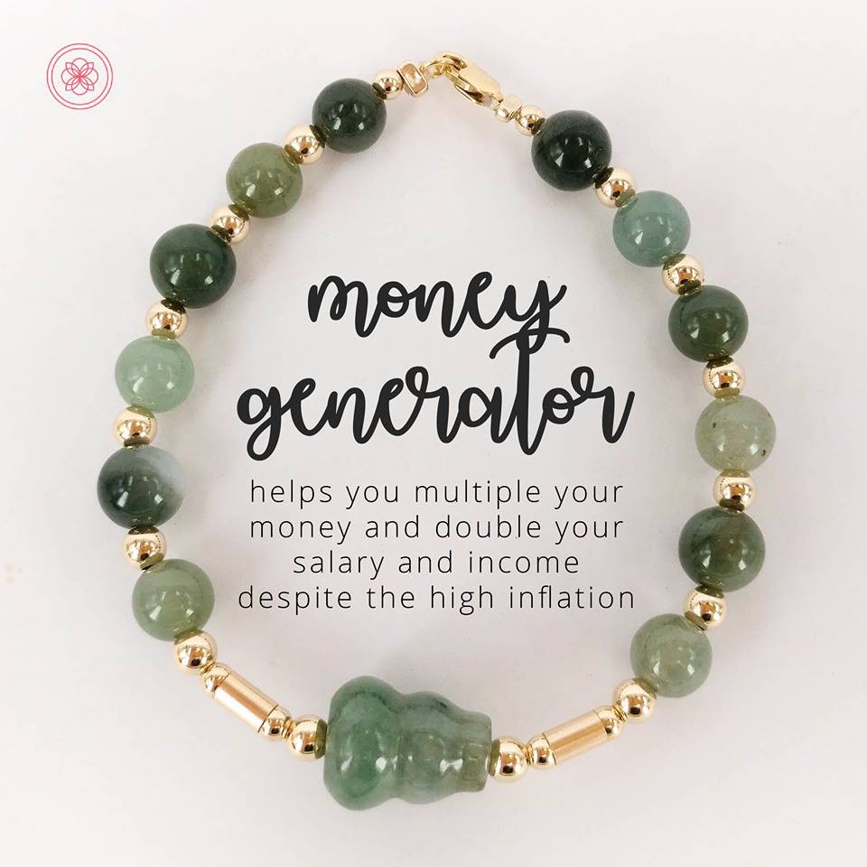 COD PREMIUM Authentic Jade 10k Gold Lucky Charm Bracelet Shopee