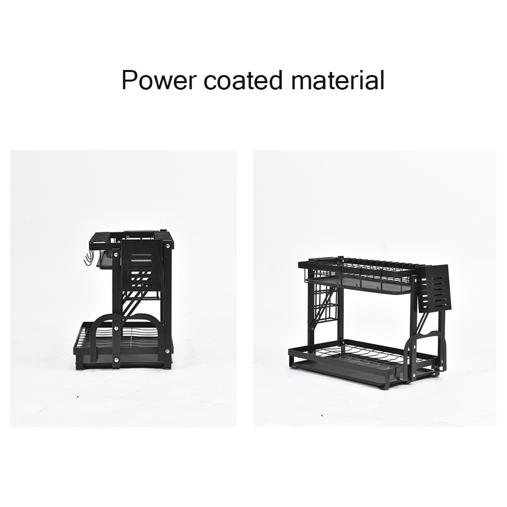 LOCAUPIN Foldable Dish Rack Removable Drying Drainboard Kitchen Sink Countertop Plates Cup Holder