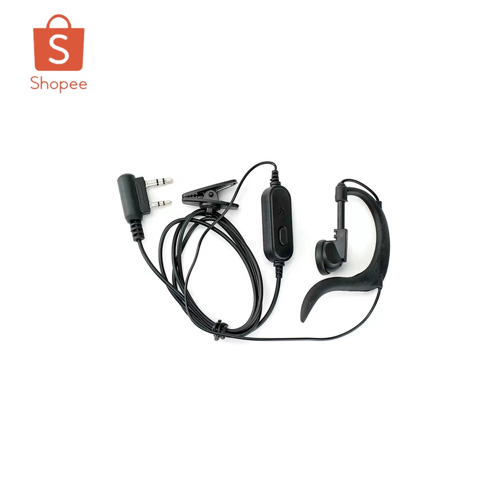2 Pin Mic Headset Earpiece Ear Hook Earphone for Baofeng Shopee