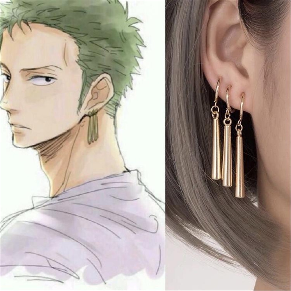3Pcs Fashion Cartoon Roronoa Zoro Same Style Pendant Drop Dangle