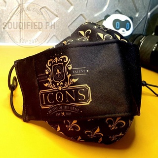MUSIC ICONS 3D washable Face Mask with MUSIC ICONS logo designed by Captain JayceeLive #2