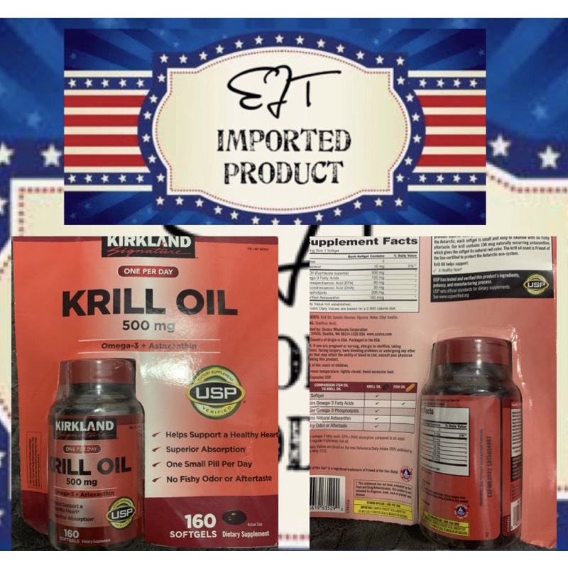 Kirkland Signature Krill Oil 500 mg., 160 Softgels Shopee Philippines