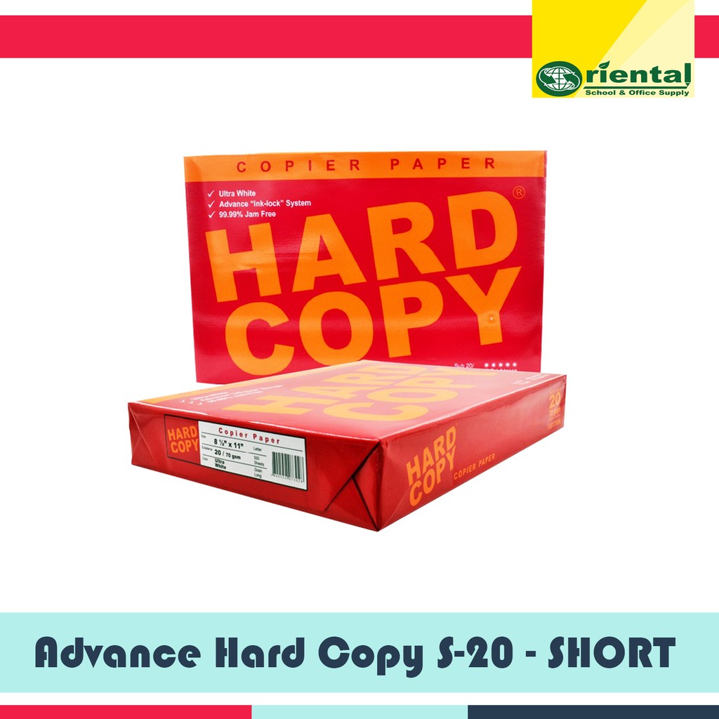 Stationery1 Ream Hard Copy Short, A4 & Long Bond Paper - Copy Paper - Substance 20 - 70 gsm - / S