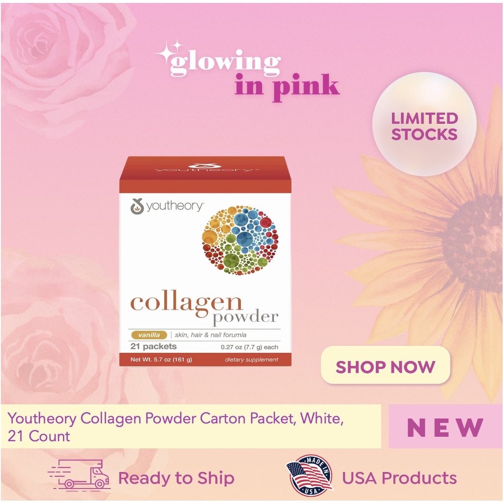 Youtheory Collagen Powder Carton Packet, 21 Sachets 100 Authentic