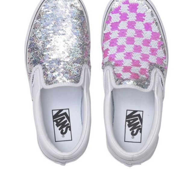 sequin vans pink
