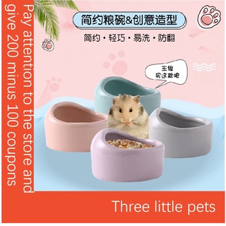 Pet Ceramic Hamster Small Food Bowl Golden Chip Rat Squirrel Cute Feed Box Supplies Climbing Anti-Escape Simple Spider Lizard