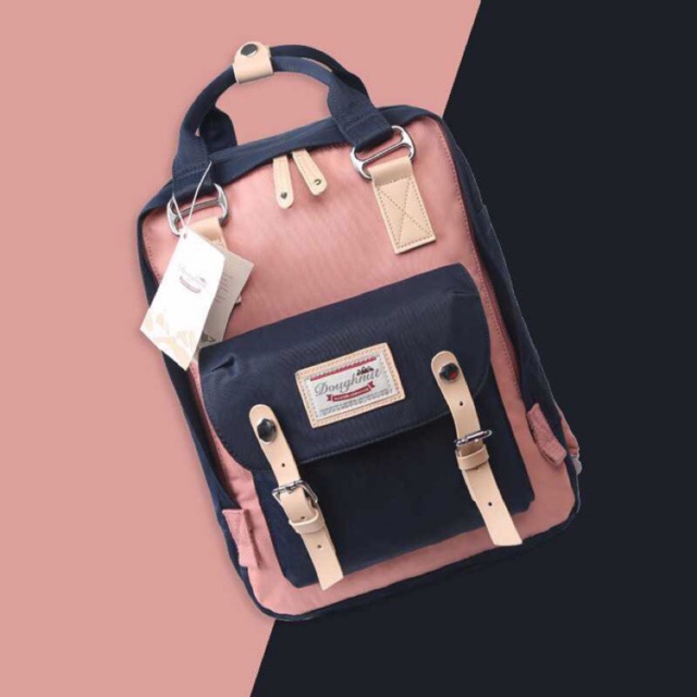 pink and navy bag