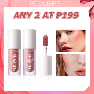 FOCALLURE Liquid Blush HANGOVER RED WINE Natural Cheek Blusher On Face Make Up