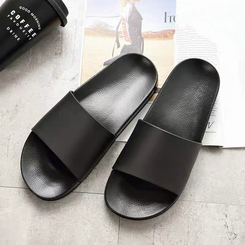 JEIKY Couple's 1pc Classic Rubber Plain Black Sandals Comfort Slippers #SM198 (ADD ONE SIZE) #9