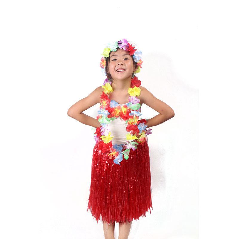 30cm 6pcs/ Set Hawaiian Grass Skirt Performance Costume for Girls 