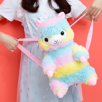 Stripe Rainbow Alpacasso Kawaii Alpaca Llama Arpakasso Soft Plush Doll Toy Gift 