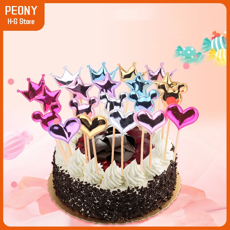 1/5Pcs Happy Birthday Cake Topper Shell Shape Baby Shower Party Decoration 