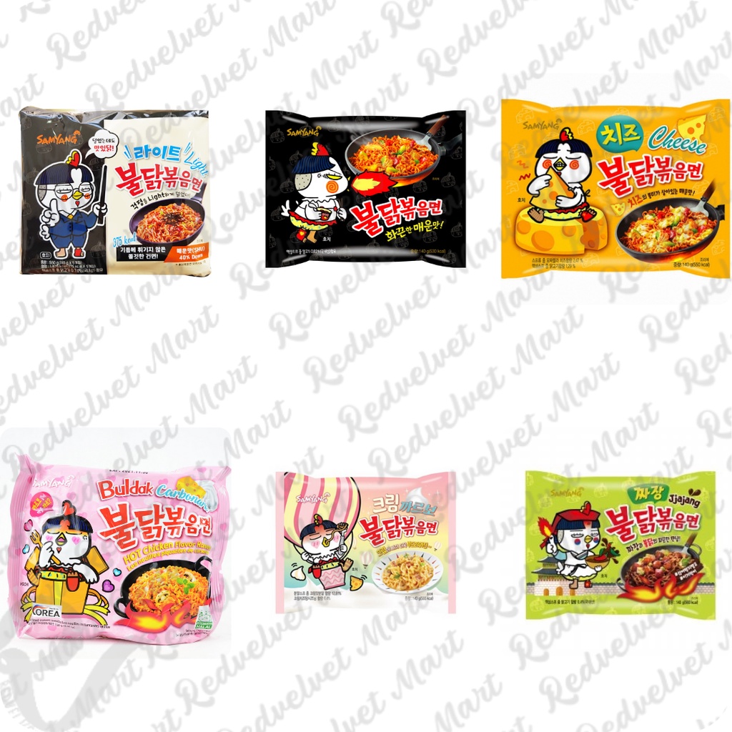 SAMYANG BULDAK RAMEN NOODLES ( CREAM CARBONARA / ORIGINAL / ROSE / 4 ...