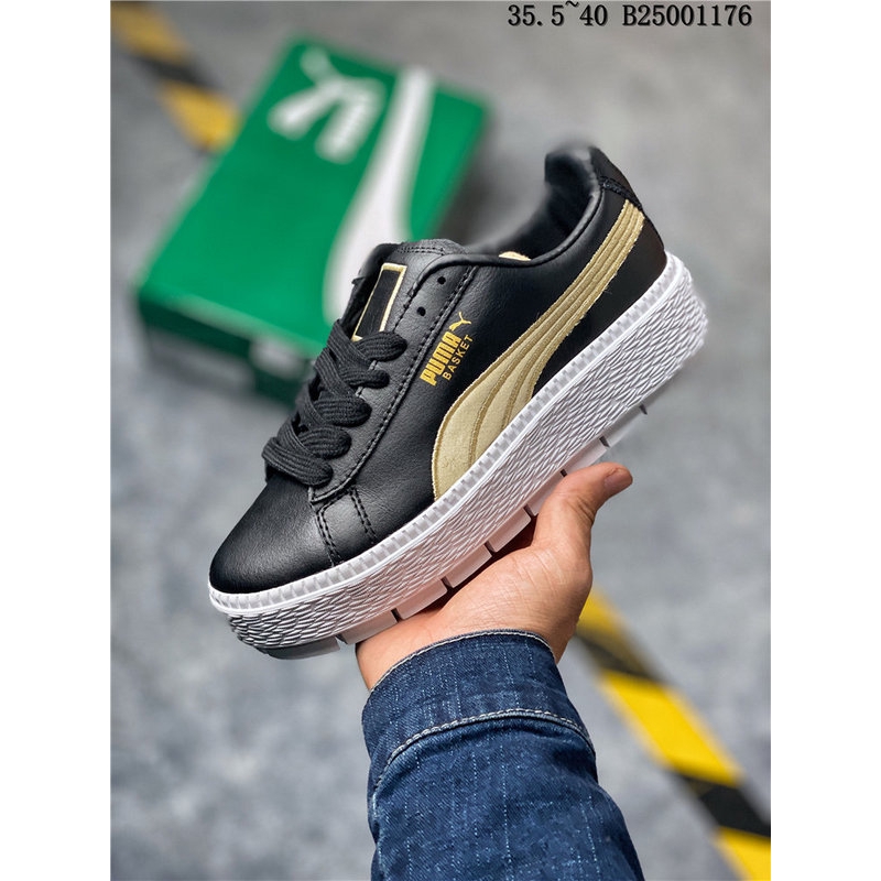 puma platform trace trainers black