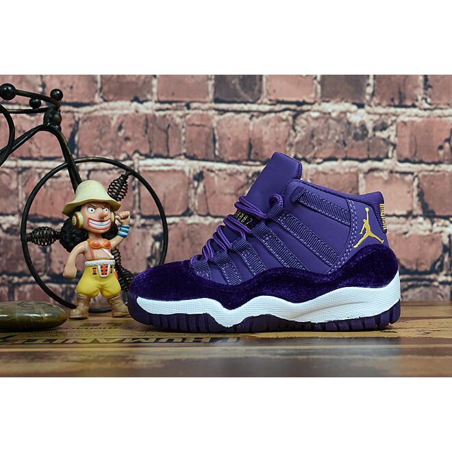 purple and gold jordans