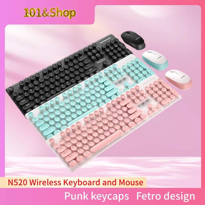 Esports new N520 wireless keyboard and mouse set typewriter design