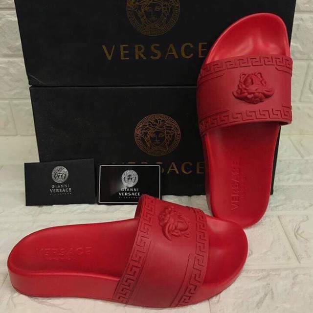 red versace sandals