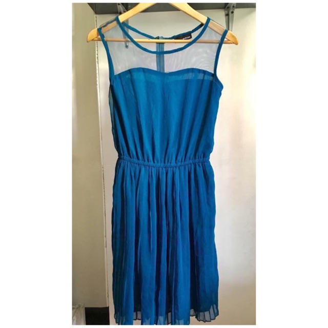 bluish green dress