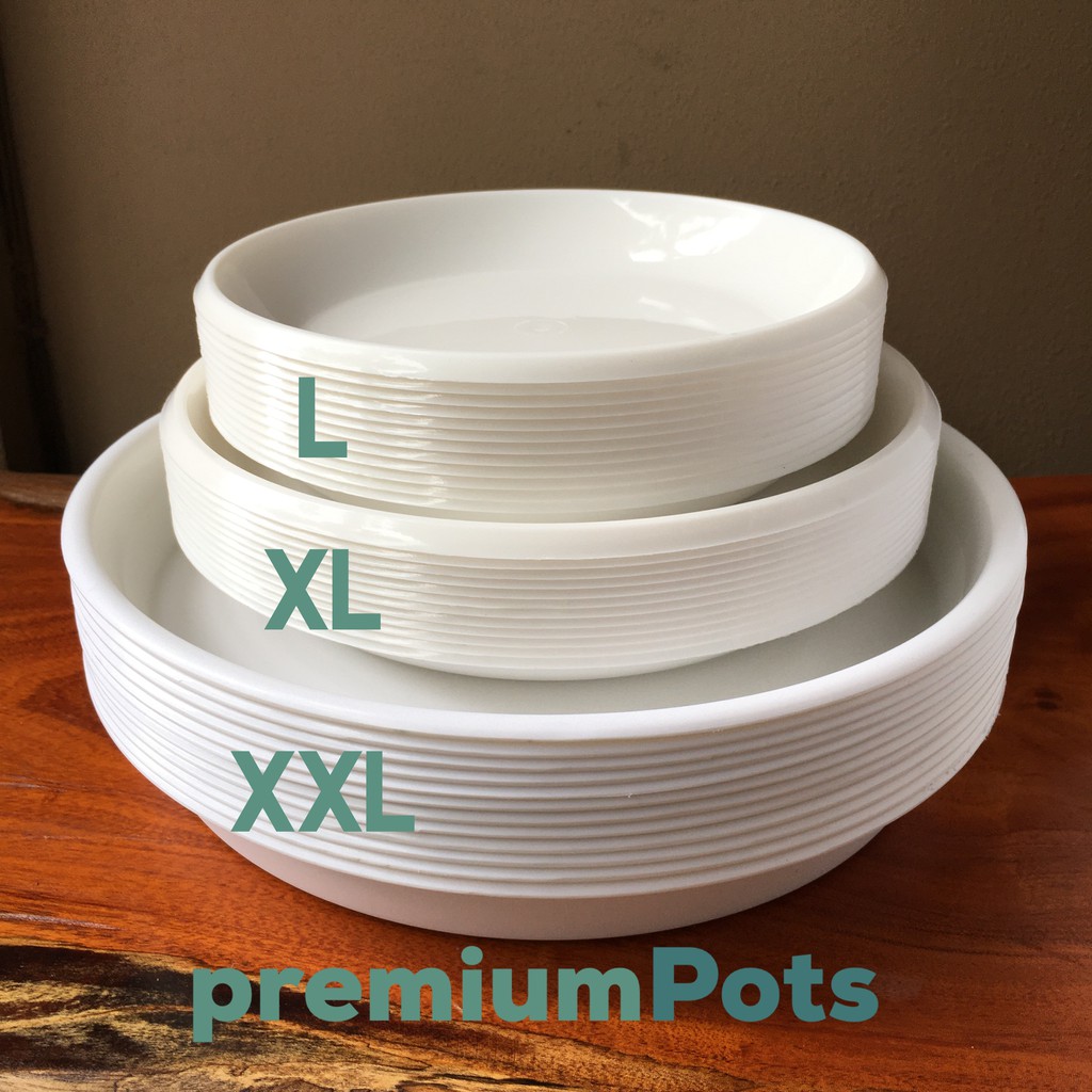 [5•10 pcs] White Plastic Catch Plate for Indoor Plant Pot Saucer