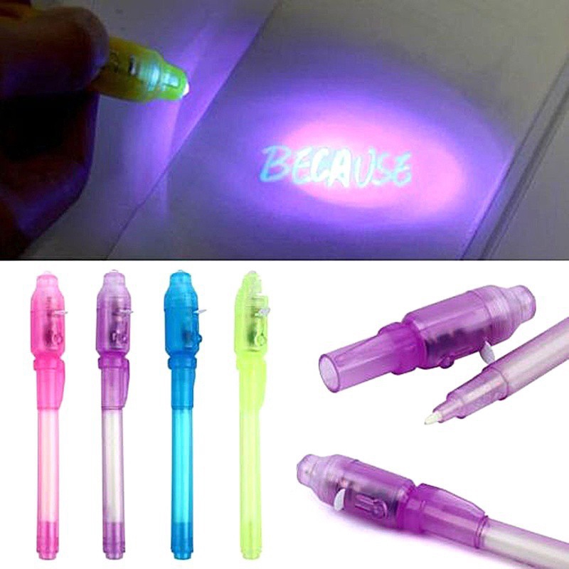 1pc Invisible Ink Pen UV Light Magic Marker Spy Secret Shopee Philippines