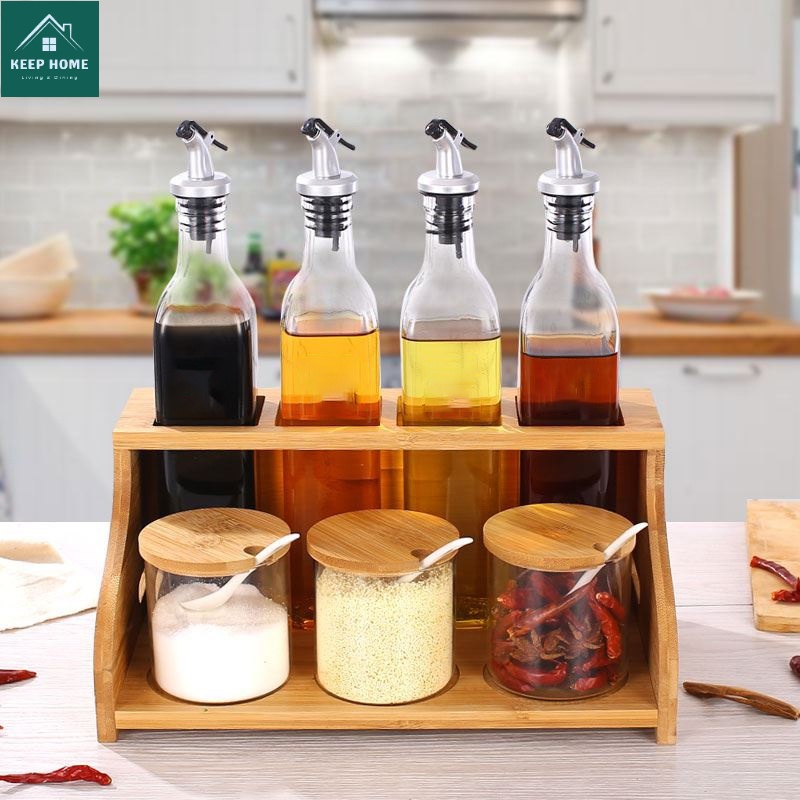 Keep Home 500ml Per PC/2PCS Condiments Bottle Dispenser Glass Oil