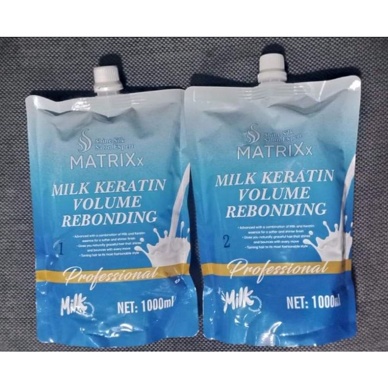 SHINE SILK SALON EXPERT MATRIX MILK KERATIN VOLUME REBONDING. 1000MLX2