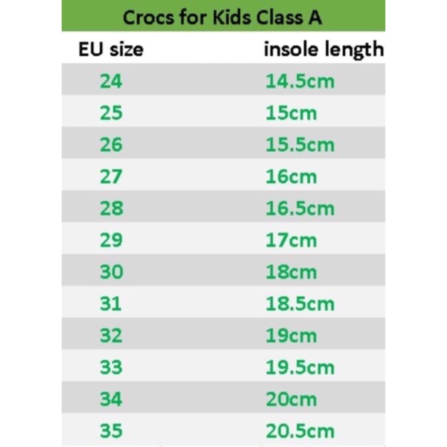 crocs size 24