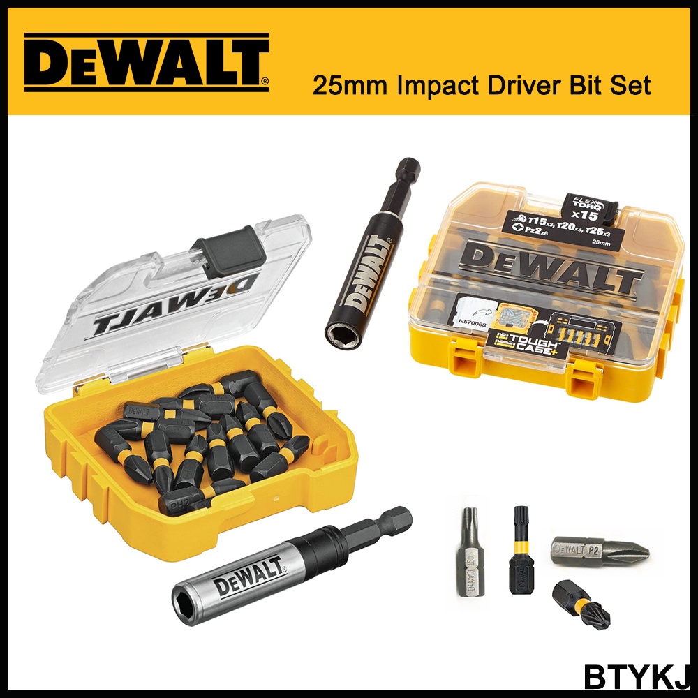 DEWALT 16pcs 25mm Screwdriver Set FlexTorq Impact Driver Bit Set