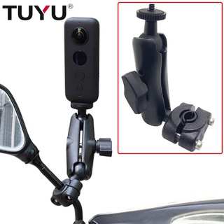 TUYU Motorcycle Bike Camera Holder Handlebar Mirror Mount Bracket 1/4 Metal Stand For Insta 360 One X Camera Accessory