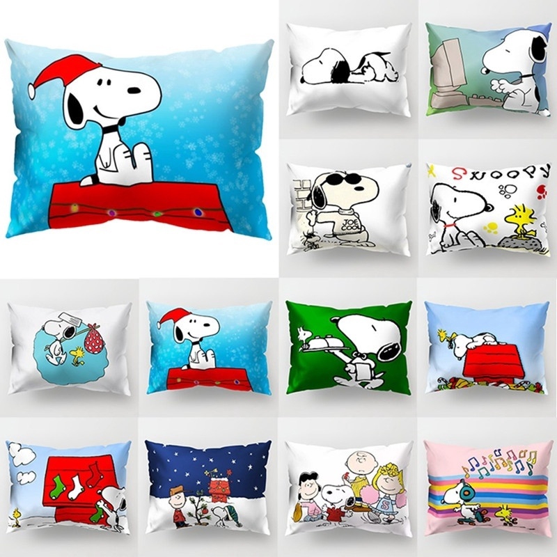 Home Decor Cute Snoopy Pillow Case Car Lumbar Sofa Dog Pillowcase Cushion Cover 