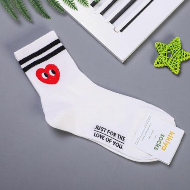 cdg heart socks