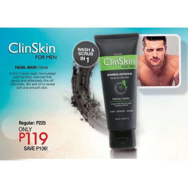 Red Logo Clinskin For Men Facial Wash 100 Ml Each Shopee Philippines