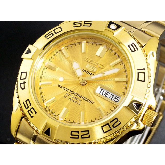 seiko sports gold watch