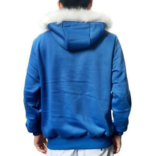 blue hoodie with fur