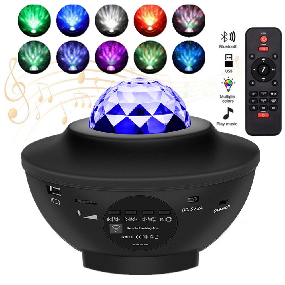 Galaxy USB LED Star Night Light Music Starry Sky Water Wave LED