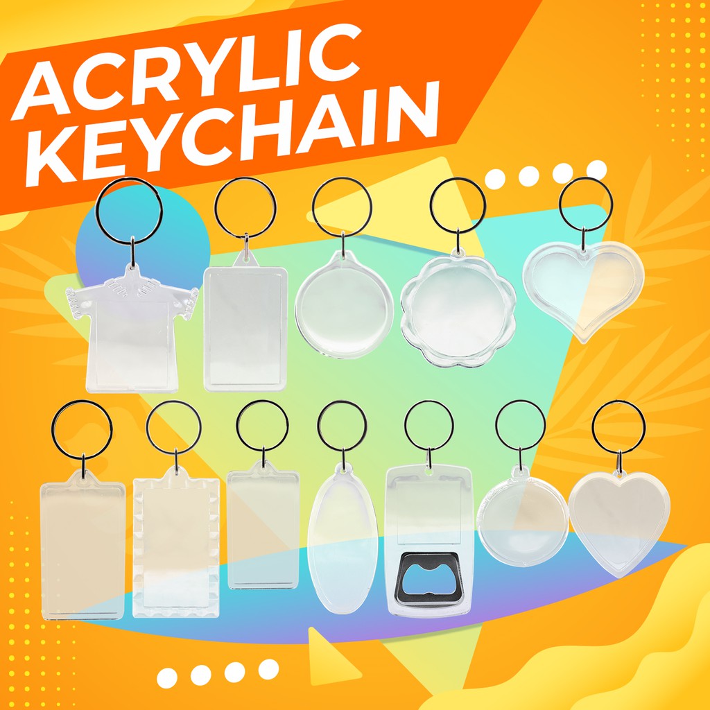 Acrylic Keychain Photo Insert Frame Personalize DIY Keychain (50pcs