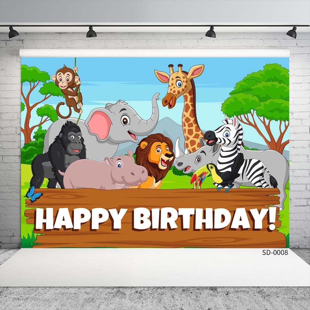 Custom Name Grassland Safari Animals Jungle Theme Party Background Baby  Birthday Banner Photography | Shopee Philippines