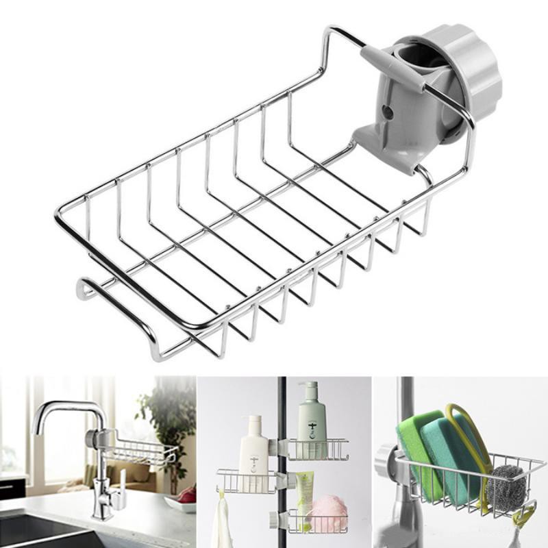 Stainless Steel Sink Faucet Hanging Storage Rack Holder Sponge Kitchen ...