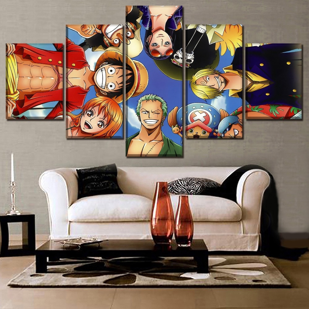 Wall Art Home Decorative Canvas HD Print Painting 5 Panel Anime One Piece  Roles Poster For Living Room Bedroom Artwork | Shopee Philippines