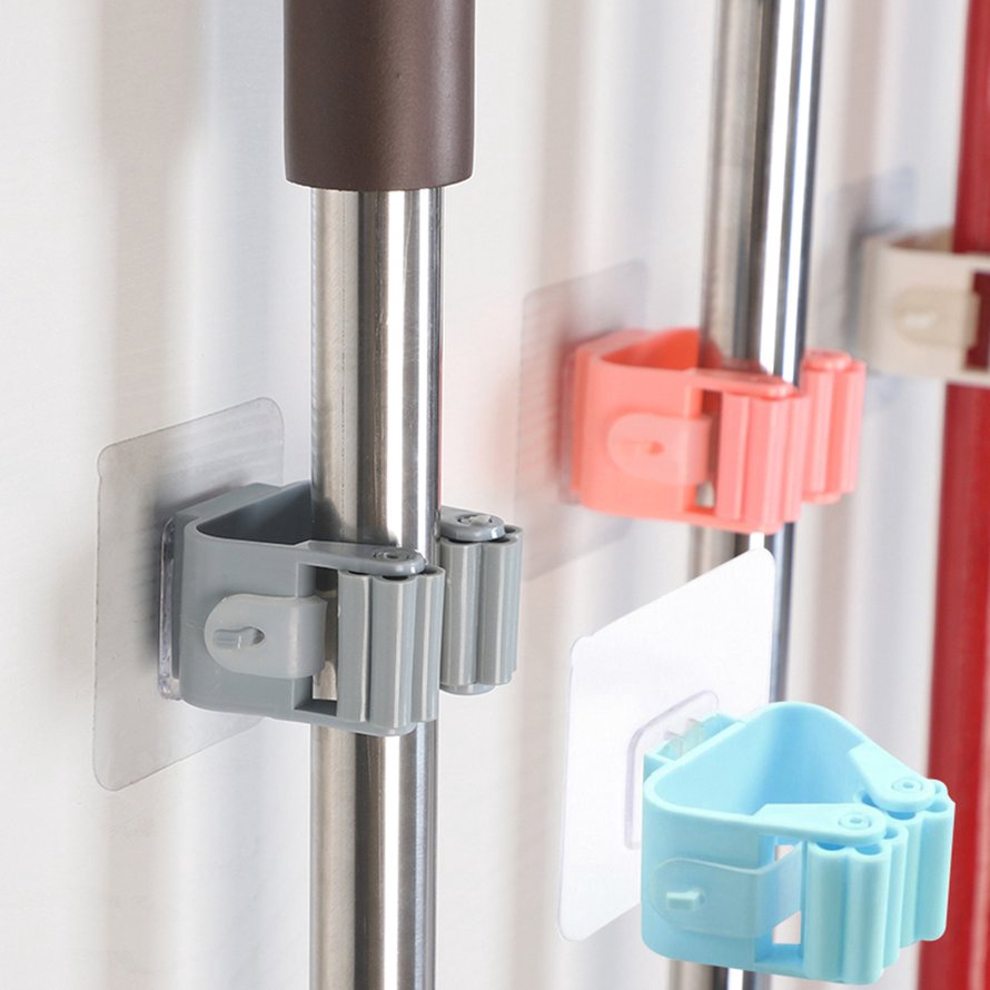 EG^_^ PunchFree Strong And Seamless Mop Clips NoStick Mop Holder Mop Hook Mop Clip Shopee